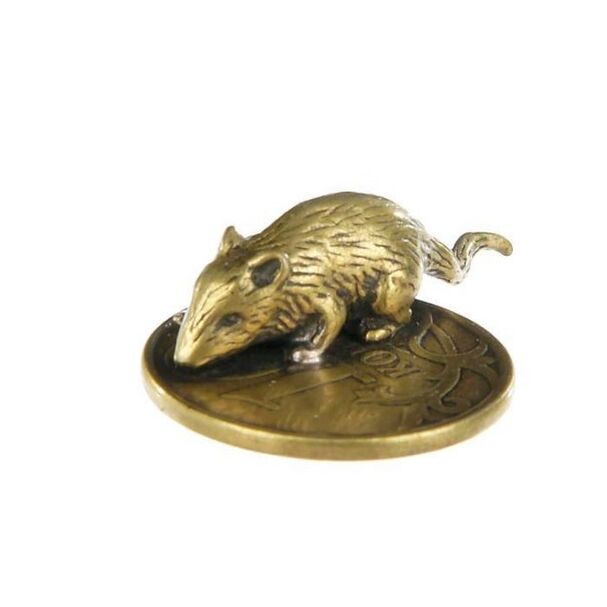 Amulet mouse purse with a coin for luck in money matters